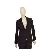 Zadig & Voltaire Vany Strass Black Shiny Fitted Two Button Jacket Blazer size S