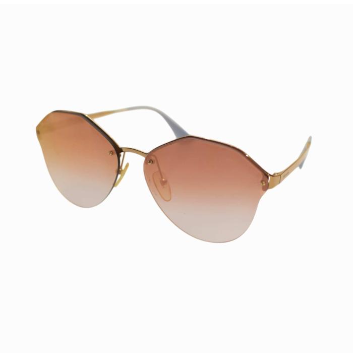 Prada SPR64T Degrade Pink Metallic Gold Polygon Women's Fashion Sunglasses