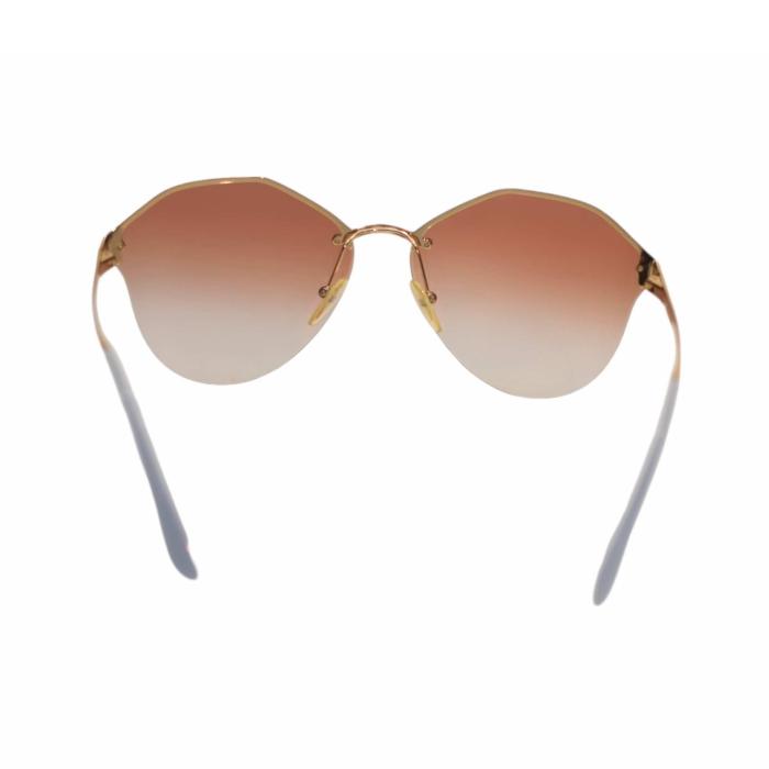 Prada SPR64T Degrade Pink Metallic Gold Polygon Women's Fashion Sunglasses