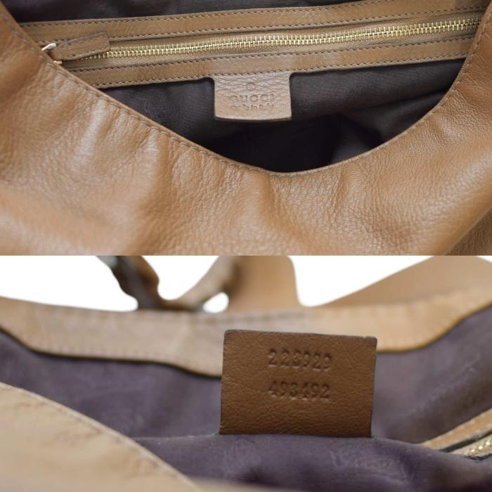 GUCCI New Jackie Brown Leather Tassels Large Hobo Shoulder Bag Handbag