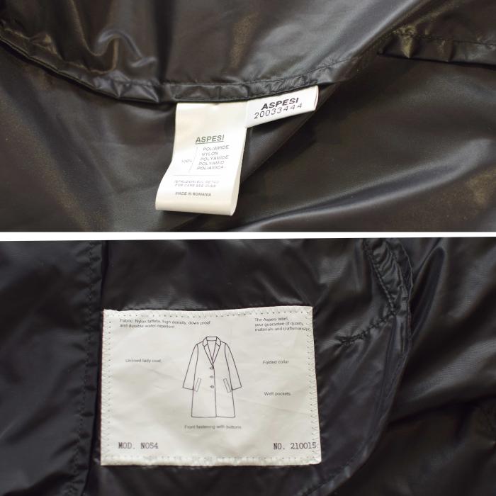 Aspesi Black Nylon Lightweight Water Repellent Trench Raincoat Jacket size S