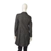 Prada Gray Melange Tweed Wool Cashmere Knee Length Coat w. Pleats size 40