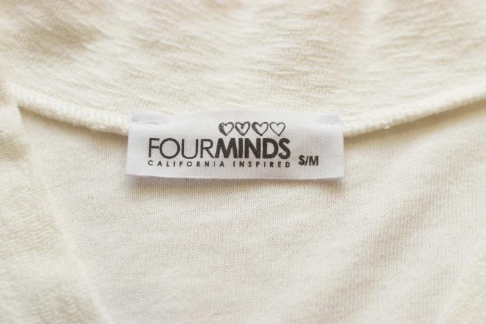 Four Minds White Cotton Terry V- Neckline Sleeveless Top size S/M