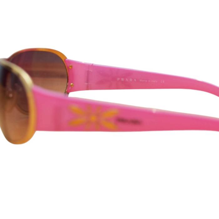 Prada RAJ187 4AE Metallic Gold & Pink Braces Women's Fashion Sunglasses