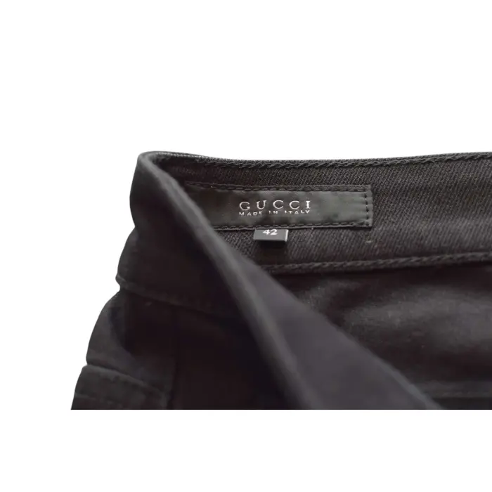 Gucci Black Denim Gold Chain Detail 70's Jeans Trousers Pants size