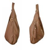 GUCCI New Jackie Brown Leather Tassels Large Hobo Shoulder Bag Handbag