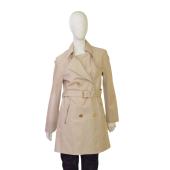 Michael Michael Kors Beige Double Breasted Belted Trench Jacket Coat Size M