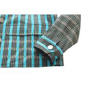 Carlisle Blue Green & Black Check Cotton Button Front Blazer Jacket size 4