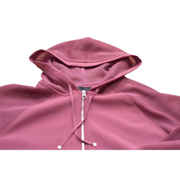 Victoria Sport Fuchsia Zipper Front Hooded Cardigan Cardi Jacket size L