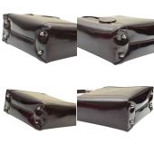 Christian Dior Vintage Dark Brown / Purple Patent Leather Maris Pearl Handbag 
