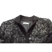 Dries Van Noten Black Tweed Woolen Button Closure Fitted Blazer Jacket size 40