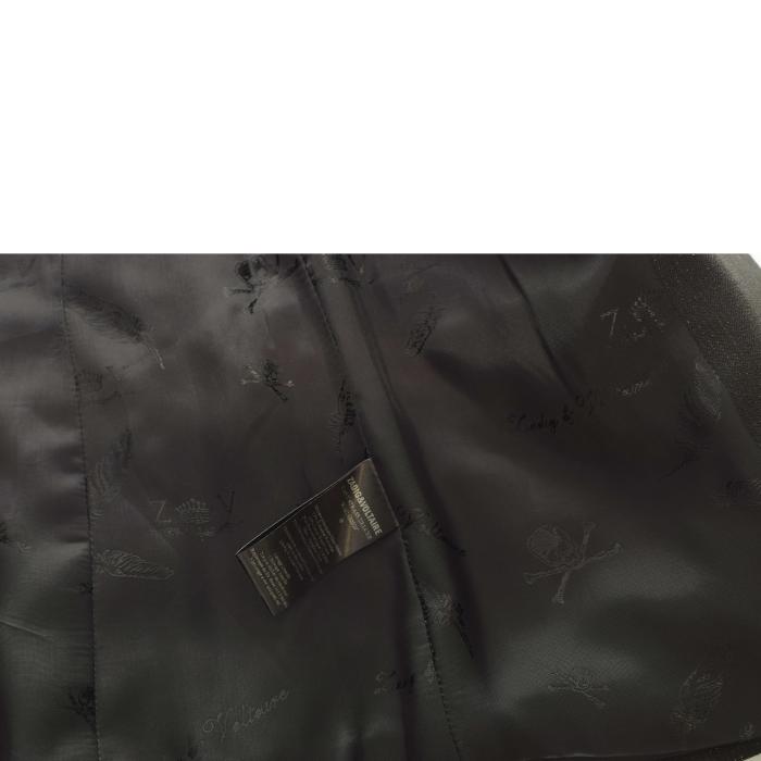 Zadig & Voltaire Vany Strass Black Shiny Fitted Two Button Jacket Blazer size S