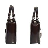 Christian Dior Vintage Dark Brown / Purple Patent Leather Maris Pearl Handbag 