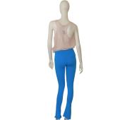 Off White Athleisure Blue w. Lime Side Logo Stripe Leggings trousers pants sz S