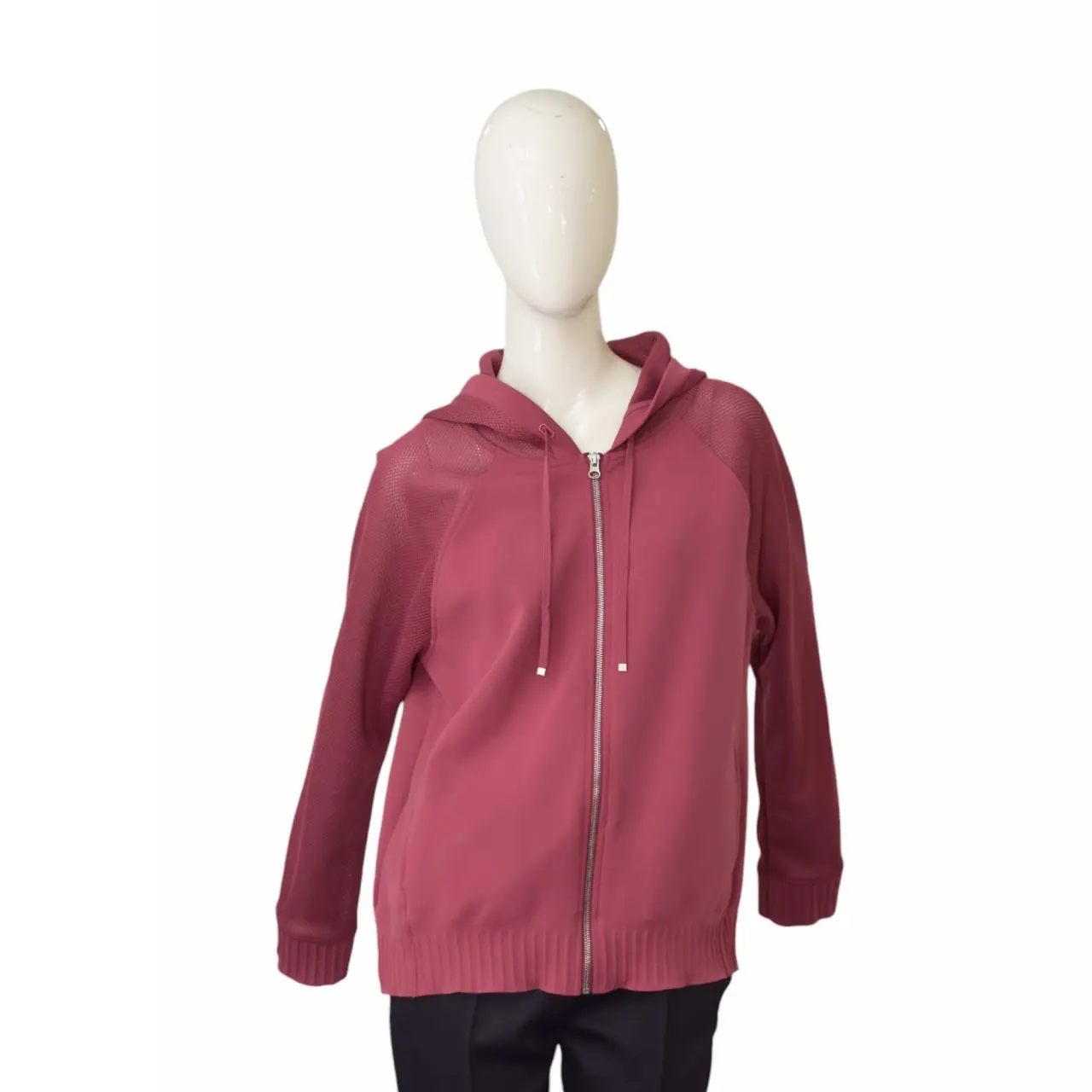 Victoria Sport Fuchsia Zipper Front Hooded Cardigan Cardi Jacket size L swap shop
