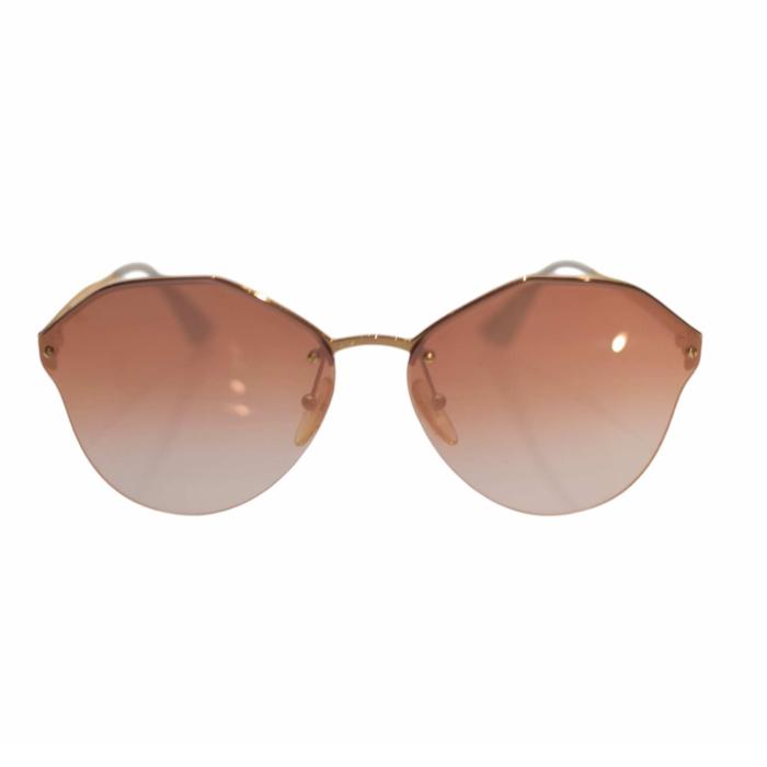 Prada SPR64T Degrade Pink Metallic Gold Polygon Women's Fashion Sunglasses