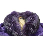 Versace Classic V2 Purple Fur Open Front Jacket w. Pockets size 42