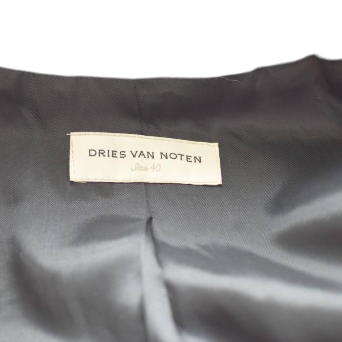 Dries Van Noten Black Tweed Woolen Button Closure Fitted Blazer Jacket size 40