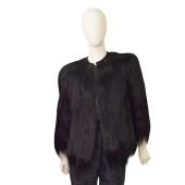 Black Long Hair Genuine Fur Jacket