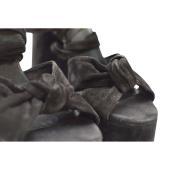 Yves Saint Laurent YSL Paige  145mm black suede platform sandals heels suede size 39