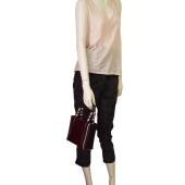 Christian Dior Vintage Dark Brown / Purple Patent Leather Maris Pearl Handbag 