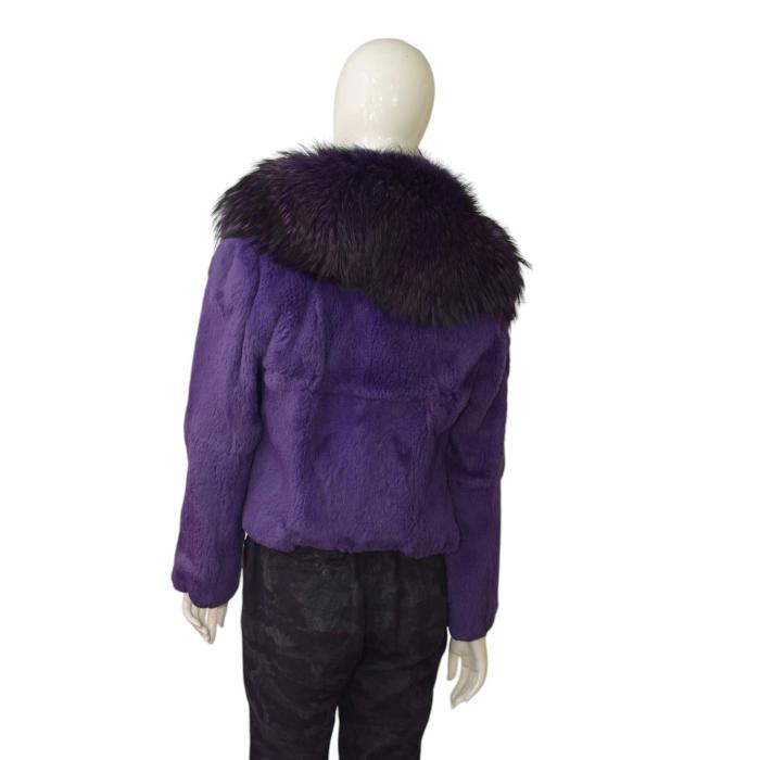 Versace Classic V2 Purple Fur Open Front Jacket w. Pockets size 42