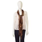 Ralph Lauren Floral Long Earthly Hues Brown Beige Scarf Foulard Wrap w. Fringes