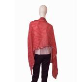 Roberto Cavalli Ecaille Red Logo 100% Silk Long Rectangle Scarf Foulard Wrap