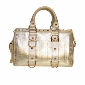 Versace Madonna Snap Out Of It Gold Leather Top Handles Satchel bag Handbag