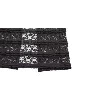 Alice + Olivia Black Elastic Sheer Lace Long Skirt Half Lined size 2 