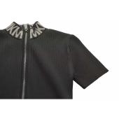 Michael Kors BLack Viscose Knit Bodycon Short Sleeves Mini Dress w.Zipper size XXS