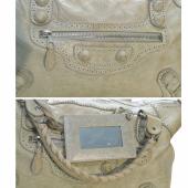 Balenciaga classic gray Giant Brogues Motorcycle City bag leather large handbag 