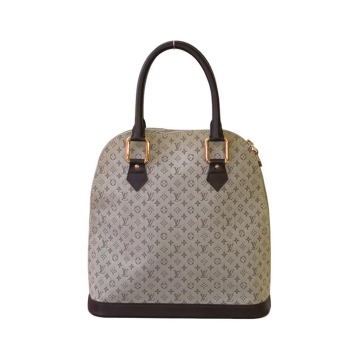 Louis Vuitton Gray Monogram Mini Lin Alma Haut Brown Leather Trim