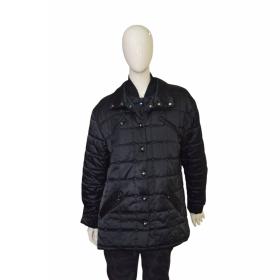 MCM Black Quilted Puffer Polyester Snap Button &amp; Half Zip Jacket Coat Size 38