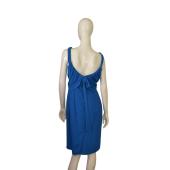 DSquared2 D2 Blue Sleeveless Boat Neckline Draped Top Knee Dress size 44