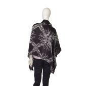 Philipp Plein Black White Blue Feathers Print & Logo Large 100% Silk Scarf Wrap