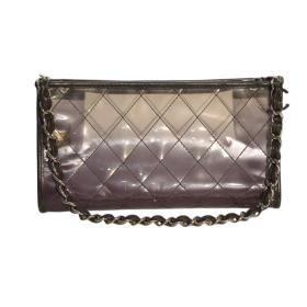 Chanel Black Ombre Translucent Chain Shoulder Bag Hand Bag in clear vinyl