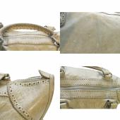 Balenciaga classic gray Giant Brogues Motorcycle City bag leather large handbag 