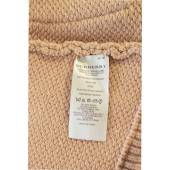 Burberry Beige Wool Knit w. Fur Collar Button Front Cardigan Cardi Top size M