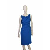 DSquared2 D2 Blue Sleeveless Boat Neckline Draped Top Knee Dress size 44