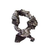 Philipp Plein Black White Blue Feathers Print & Logo Large 100% Silk Scarf Wrap