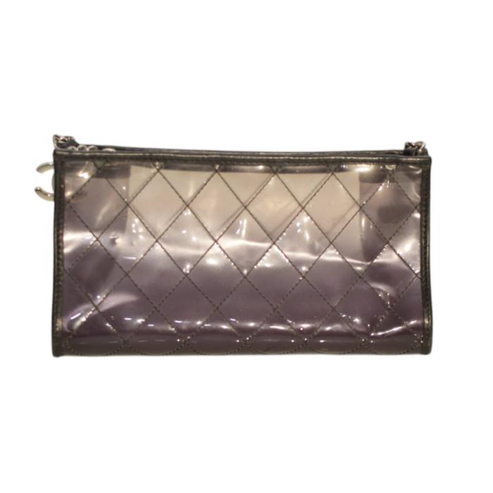 Chanel Black Ombre Translucent Chain Shoulder Bag Hand Bag in clear vinyl