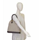 Louis Vuitton Gray Monogram Mini Lin Alma Haut Brown Leather Trim