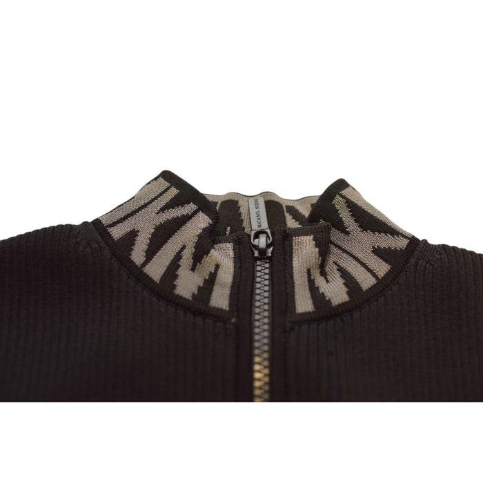 Michael Kors BLack Viscose Knit Bodycon Short Sleeves Mini Dress w.Zipper size XXS