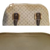 Louis Vuitton Gray Monogram Mini Lin Alma Haut Brown Leather Trim