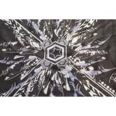 Philipp Plein Black White Blue Feathers Print & Logo Large 100% Silk Scarf Wrap