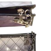 Chanel Black Ombre Translucent Chain Shoulder Bag Hand Bag in clear vinyl