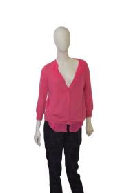 Bottega Veneta Pink 100% Cashmere Silk Trim Snap Button Cardigan Top size 44