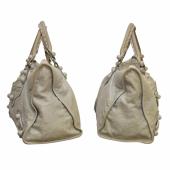 Balenciaga classic gray Giant Brogues Motorcycle City bag leather large handbag 
