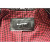 Dsquared2 Black Leather Side Zipper Biker Jacket size 42